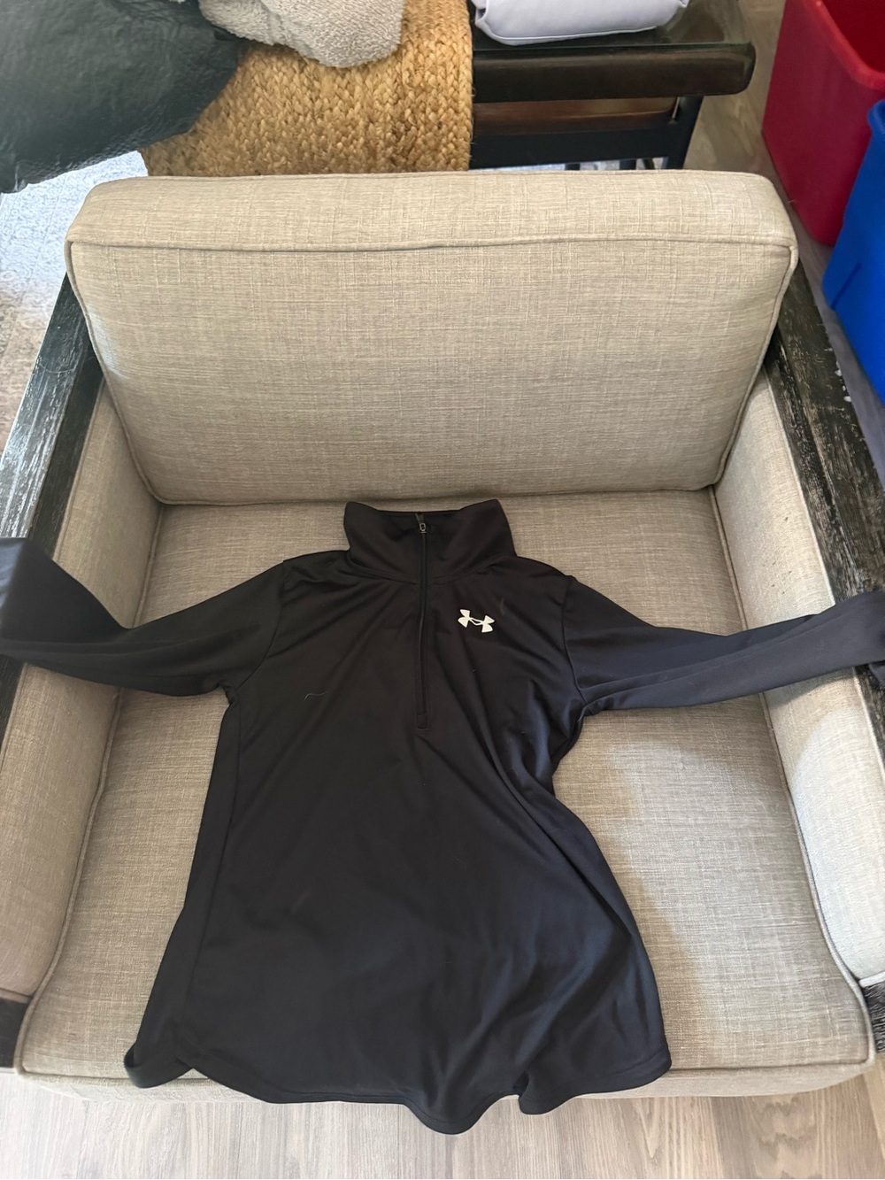 Under Armour Black Kids' Zip-Up Athletic Pullover with White Logo